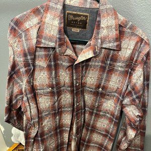 Wrangler Retro  Mens Large long sleeve plaid shirt